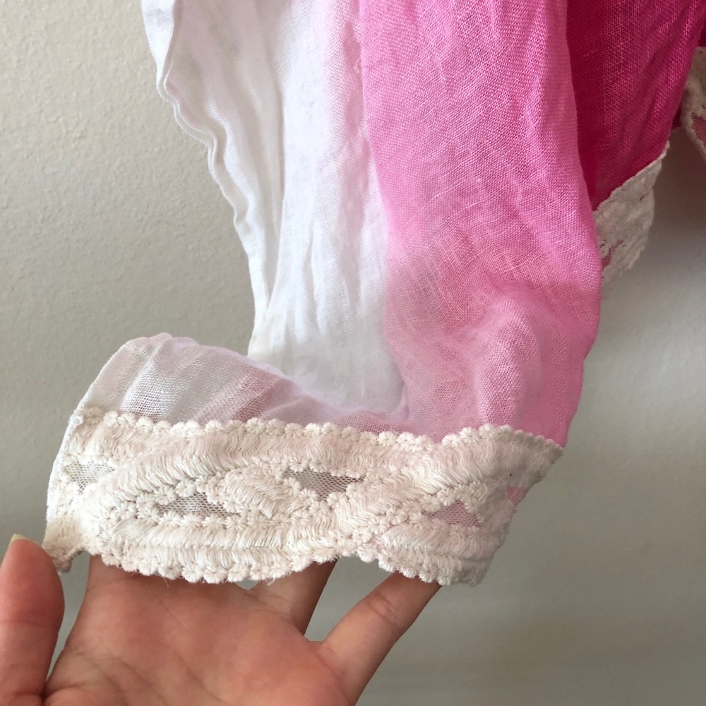 Soft Surroundings Tunic Poncho Pink Ombre Linen - Picture 4 of 10
